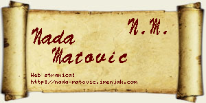Nada Matović vizit kartica